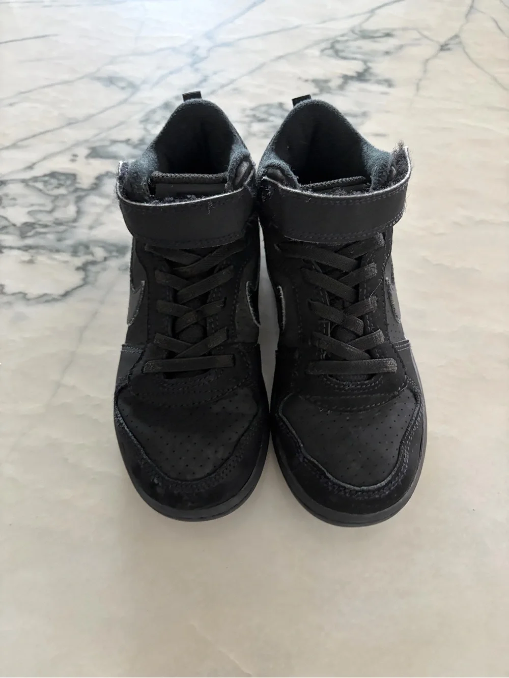 Nike Kids Black Mid-Top Sneakers with velcro Strap